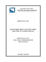 Hoạch định chiến lược phát triển cho công ty cổ phần sông ba 