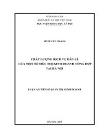 Chất lượng dịch vụ bán lẻ của một số siêu thị kinh doanh tổng hợp tại Hà Nội
