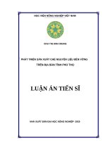 Phát triển sản xuất chè nguyên liệu bền vững trên địa bàn tỉnh phú thọ