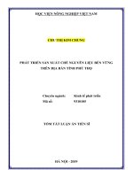 Phát triển sản xuất chè nguyên liệu bền vững trên địa bàn tỉnh phú thọ tt