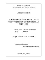 Nghiên cứu lý thuyết tài chính hành vi trên thị trường chứng khoán việt nam 