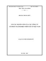 Cơ cấu nguồn vốn của các công ty cổ phần ngành điện niêm yết ở việt nam