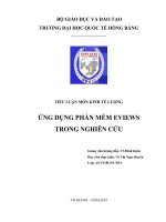 Tieu luan  ung dung phan mem eviews trong nghien cuu KHoa hoc
