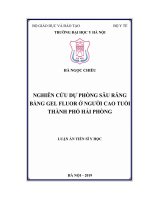 Nghiên cứu dự phòng sâu răng bằng gel fluor ở người cao tuổi thành phố hải phòng 