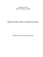 THỐNG KÊ NHIỀU CHIỀU VÀ MỘT SỐ ỨNG DỤNG