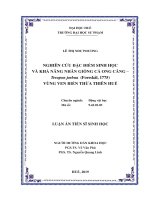 Nghiên cứu đặc điểm sinh học và khả năng nhân giống cá Ong căng – Terapon jarbua (Forsskål, 1775) vùng ven biển Thừa Thiên Huế