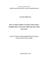 Đầu tư phát triển cơ sở hạ tầng nông nghiệp bằng vốn ngân sách nhà nước trên địa bàn tỉnh bắc kạn 