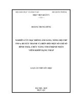 Nghiên cứu đặc điểm lâm sàng, nồng độ CRP, TNF-α huyết thanh và biển đổi một số chỉ số hình thái, chức năng tim ở bệnh nhân viêm khớp dạng thấp (FULL TEXT)