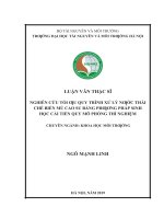 Nghiên cứu tối ưu quy trình xử lý nước thải chế biến mủ cao su bằng phương pháp sinh học cải tiến quy mô phòng thí nghiệm