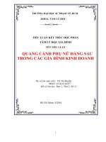 HỌC PHẦN  TÂM LÝ HỌC GIA ĐÌNH  TÊN TIỂU LUẬN QUANG CẢNH PHỤ NỮ ĐẰNG SAU TRONG CÁC GIA ĐÌNH KINH DOANH