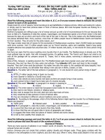 ĐỀ KSCL ÔN THI THPT QUỐC GIA LẦN 3 Năm học 20182019 Môn: TIẾNG ANH 10