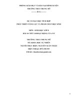 DẠY HỌC TÍCH HỢP  PHÁT TRIỂN NĂNG LỰC VÀ PHẨM CHẤT HỌC SINH  MÔN : SINH HỌC LỚP 8 BÀI 10: TIẾT 10:HOẠT ĐỘNG CỦA CƠ