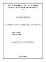 Văn hoá ẩm thực của người hoa quảng đông ở thành phố hồ chí minh hiện nay tt tiếng anh
