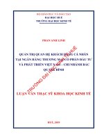 QUẢN TRỊ QUAN hệ KHÁCH HÀNG cá NHÂN tại NGÂN HÀNG THƯƠNG mại cổ PHẦN đầu tư và PHÁT TRIỂN VIỆT NAM – CHI NHÁNH bắc QUẢNG BÌNH 