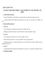 Giáo án Ngữ văn 7 bài 13: Luyện nói: Phát biểu cảm nghĩ về tác phẩm văn học