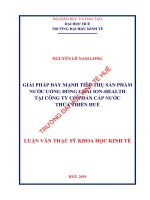 GIẢI PHÁP đẩy MẠNH TIÊU THỤ sản PHẨM nước UỐNG ĐÓNG CHAI ION HEALTH tại CÔNG TY cổ PHẦN cấp nước THỪA THIÊN HUẾ 