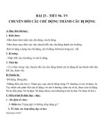 Giáo án Ngữ văn 7 bài 23: Chuyển đổi câu chủ động thành câu bị động