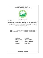 Thực hiện công tác cấp đổi giấy chứng nhận quyền sử dụng đất tại xã nghinh tường   huyện võ nhai   tỉnh thái nguyên năm 2017 