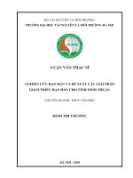 Nghiên cứu hạn hán và đề xuất các giải pháp giảm thiểu hạn hán cho tỉnh ninh thuận