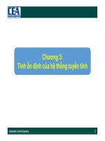 SLIDE CHƯƠNG 3 LÝ THUYẾT ĐIỀU KHIỂN TỰ ĐỘNG :Tính ổn định của hệ thống tuyến tính