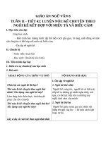 Giáo án Ngữ văn 8 bài 11: Luyện nói: Kể chuyện theo ngôi kể kết hợp với miêu tả và biểu cảm