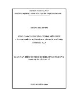 (Luận văn thạc sĩ) Nâng cao chất lượng cán bộ, viên chức của chi nhánh Ngân hàng Chính sách Xã hội tỉnh Bắc Kạn
