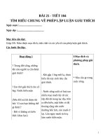 Giáo án Ngữ văn 7 bài 25: Tìm hiểu chung về phép lập luận giải thích