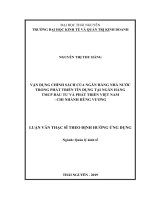 Vận dụng chính sách của Ngân hàng nhà nước trong phát triển tín dụng tại Ngân hàng TMCP Đầu tư và Phát triển Việt Nam  chi nhánh Hùng Vương (Luận văn thạc sĩ)
