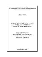 (Luận văn thạc sĩ) Quản lý đầu tư xây dựng cơ bản tỉnh Quảng Ninh bằng nguồn ngân sách nhà nước