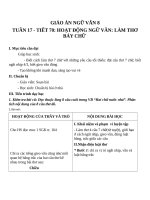 Giáo án Ngữ văn 8 bài 17: Hoạt động Ngữ văn: Làm thơ 7 chữ