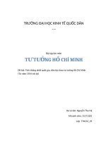 Bài tập lớn môn TƯ TƯỞNG HỒ CHÍ MINH  Đề bài: Tính thống nhất quốc gia, dân tộc theo tư tưởng Hồ Chí Minh (Từ năm 1954 trở lại)