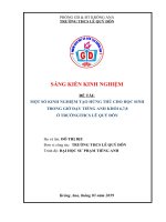 skkn một số KINH NGHIỆM tạo HỨNG THÚ CHO học SINH TRONG GIỜ dạy TIẾNG ANH KHỐI 6,7,8 ở TRƯỜNGTHCS lê QUÝ đôn 