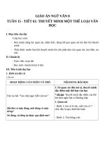 Giáo án Ngữ văn 8 bài 15: Thuyết minh về một thể loại văn học