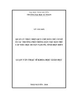 (Luận văn thạc sĩ) Quản lý thực hiện quy chế dân chủ cơ sở ở các trường phổ thông dân tộc bán trú cấp tiểu học huyện Nậm Pồ, tỉnh Điện Biên