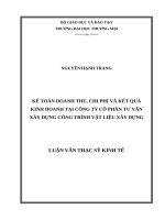 Kế toán doanh thu, chi phí và kết quả kinh doanh tại công ty cổ phần tư vấn xây dựng công trình vật liệu xây dựng