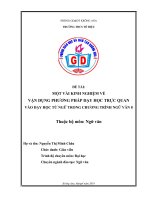 skkn một vài KINH NGHIỆM về vận DỤNG PHƯƠNG PHÁP dạy học TRỰC QUAN vào dạy học từ NGỮ TRONG CHƯƠNG TRÌNH NGỮ văn 8 