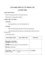 Giáo án Ngữ văn 8 bài 29: Lựa chọn trật tự từ trong câu (luyện tập)