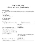 Giáo án Ngữ văn 8 bài 16: Ôn tập và kiểm tra phần tiếng Việt