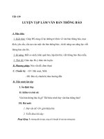 Giáo án Ngữ văn 8 bài 34: Luyện tập làm văn bản thông báo