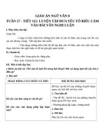 Giáo án Ngữ văn 8 bài 27: Luyện tập đưa yếu tố biểu cảm vào văn nghị luận