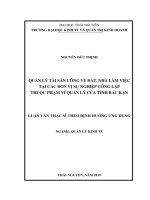 (Luận văn thạc sĩ) Quản lý tài sản công về đất, nhà làm việc tại các đơn vị sự nghiệp công lập thuộc phạm vi quản lý của tỉnh Bắc Kạn