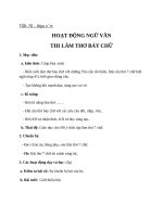 Giáo án Ngữ văn 8 bài 17: Hoạt động Ngữ văn: Làm thơ 7 chữ