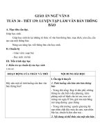 Giáo án Ngữ văn 8 bài 34: Luyện tập làm văn bản thông báo