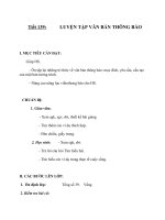 Giáo án Ngữ văn 8 bài 34: Luyện tập làm văn bản thông báo