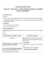 Giáo án Ngữ văn 8 bài 25: Luyện tập về xây dựng và trình bày luận điểm