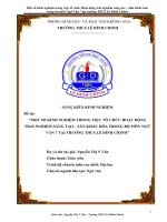 skkn một số KINH NGHIỆM TRONG VIỆC tổ CHỨC HOẠT ĐỘNG TRẢI NGHIỆM SÁNG tạo – sân KHẤU hóa TRONG bộ môn NGỮ văn 7 