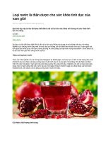 Loại nước là thần dược cho sức khỏe tình dục của nam giới