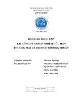 Báo cáo thực tập tốt nghiệp tại Công ty TNHH TM và DV Trường Thuận