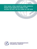 ỨNG DỤNG CÔNG NGHỆ TÀI CHÍNH (FINTECH) TRONG HOẠT ĐỘNG TÀI CHÍNH VI MÔ HƯỚNG TỚI PHỔ CẬP TÀI CHÍNH TẠI VIỆT NAM