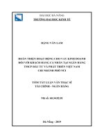 Hoàn thiện hoạt động cho vay kinh doanh đối với khách hàng cá nhân tại ngân hàng TMCP đầu tư và phát triển việt nam – chi nhánh phố núi (tt0  